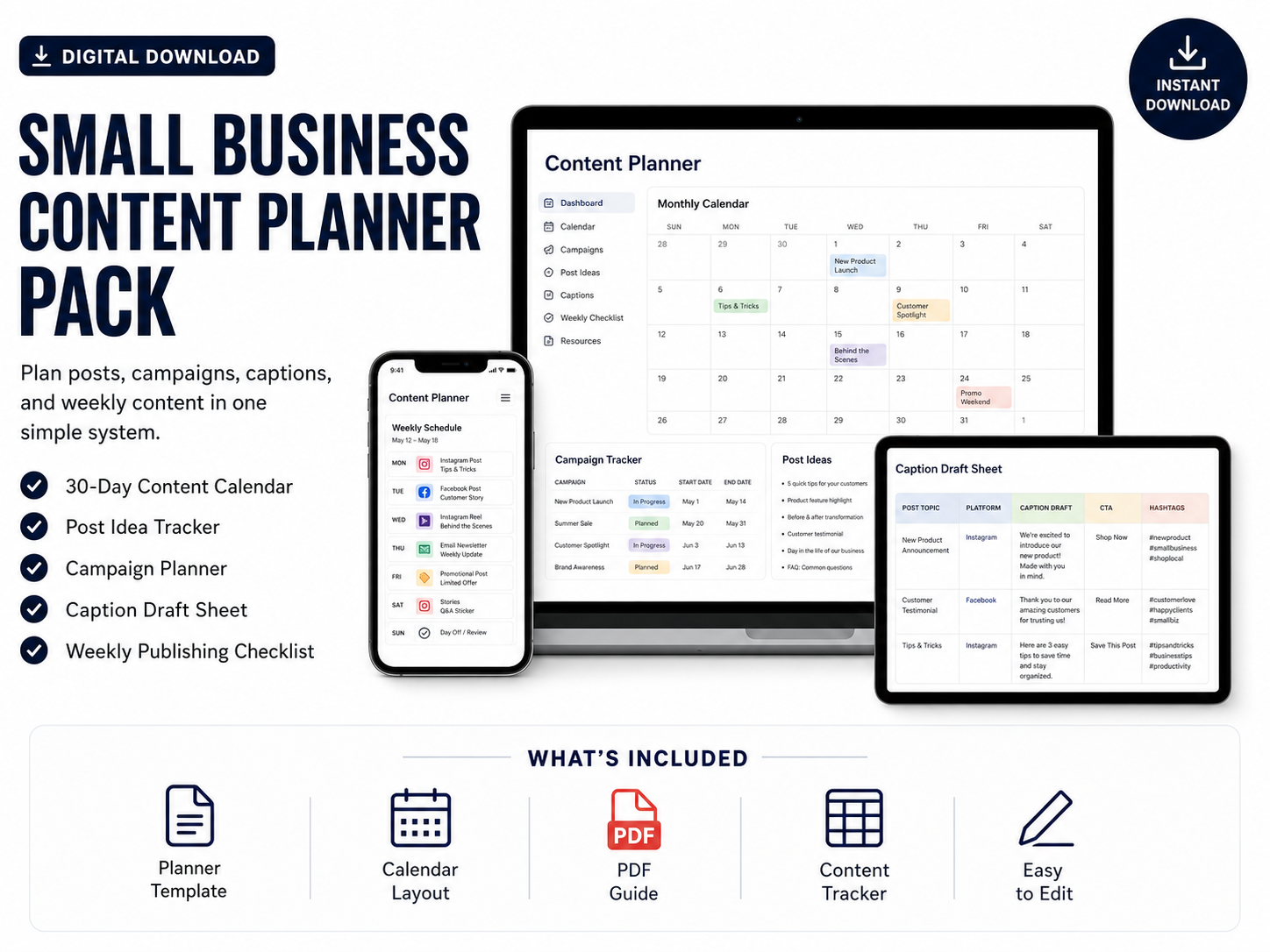 Small Business Content Planner Pack